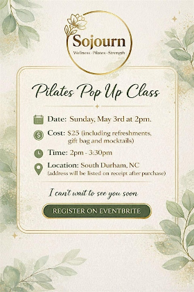Sojourn Wellness Pop up Pilates Class