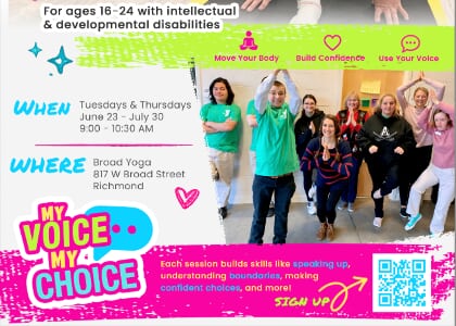 Inclusive yoga summer programming, YA with disabilities ages 16-24