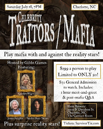 Celebrity Traitors / Mafia - Carolyn Sandra & Fairplay