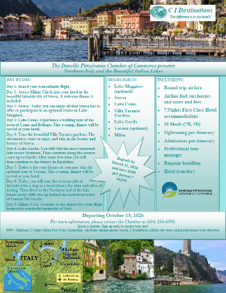 2026 Northern Italy & The Beautiful Italian Lakes - International Trip