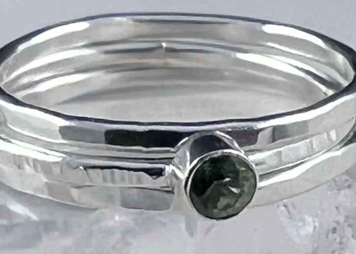 Poster for Silver Stacking Rings with Gemstone