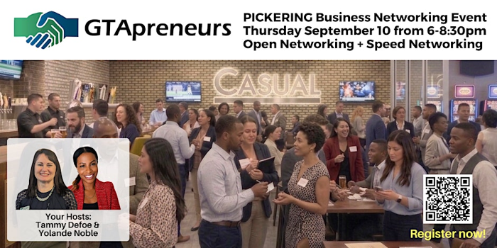 GTApreneurs' Sept 10, 2026 Speed Business Networking Event in Pickering