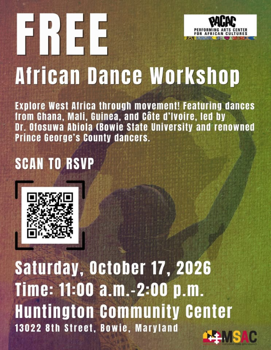 FREE West African Dance Workshop in Bowie