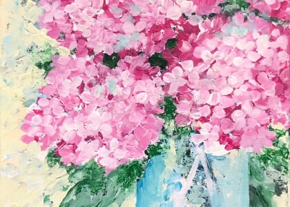Palette Knife Paint & Sip at V&VG - Summer Hydrangeas