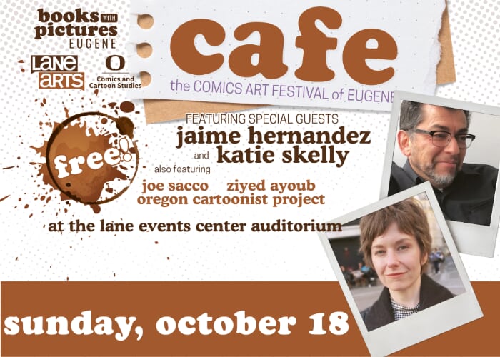 Flyer or photo for Comics Art Festival of Eugene (CAFE)