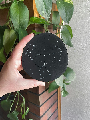 Constellation Wood Slice Painting