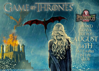 Game of Thrones Themed Cash Trivia