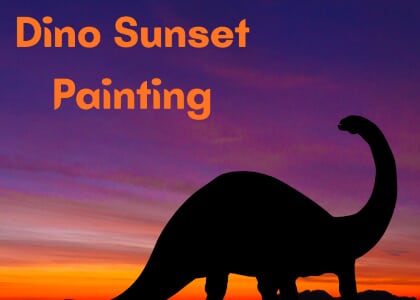 Dino Sunset Painting