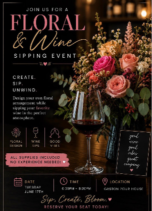 Floral & Wine Sipping Event