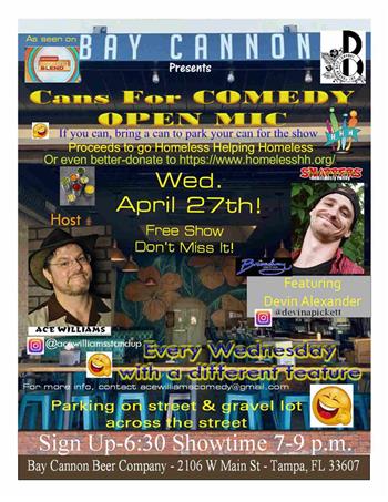 Cans For Comedy Open Mic feat. Devin Alexander, Host Ace ...