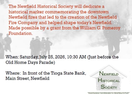 "Newfield Fires" Pomeroy Historical Marker Dedication