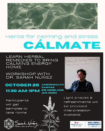 CALMATE: Herbs for Calming & Stress Workshop w/ Dr. Sarah Nunez (FREE)