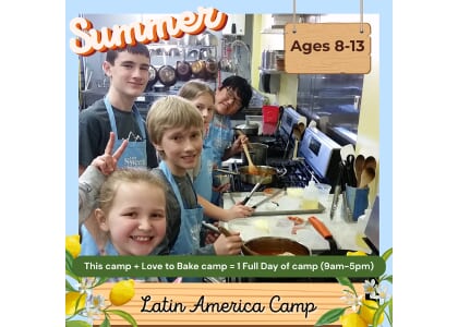 Latin America Camp (ages 8- 13): June 23rd - June 26th (1:30pm-5pm)