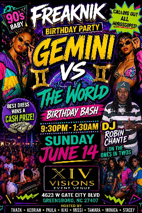 ♊️ GEMINI VS THE WORLD- FREAKNIK…. ALL GEMINI'S FREE…. $5 DRINK SPECIALS