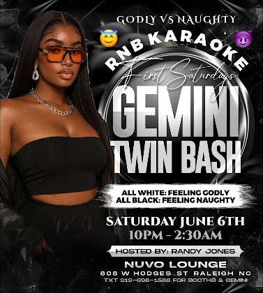 RnB Karaoke First Saturdays | Gemini Twin Bash