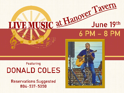 Live Music on the Patio with Donald Coles!