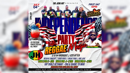 4th of July Party Tampa | Live Reggae Concert, Food & Drinks at Jerk Hut