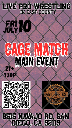 LIVE PRO WRESTLING @ McGuffie's CAGE MATCH