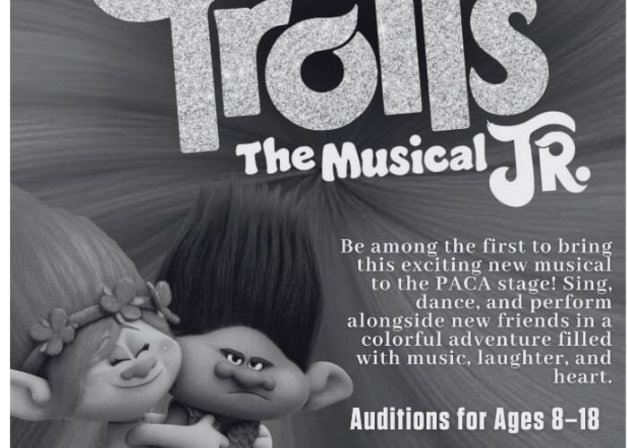 Poster for Trolls JR Auditions with PACA!!