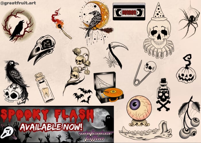Flyer or photo for Spooky Flash Tattoo
