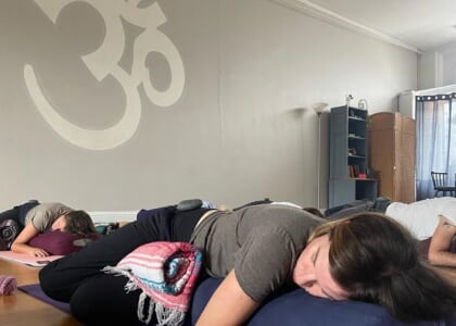 Restorative Yoga + Hot Stones