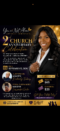 You're not Alone Outreach Ministries 2nd  Year  Anniversary