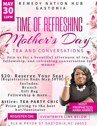Time of Refreshing Mother's Day Tea Party and Conversations