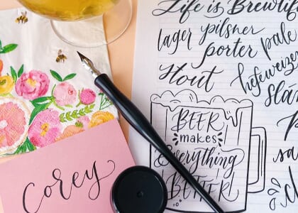Modern Calligraphy for Beginners at R&D Brewing