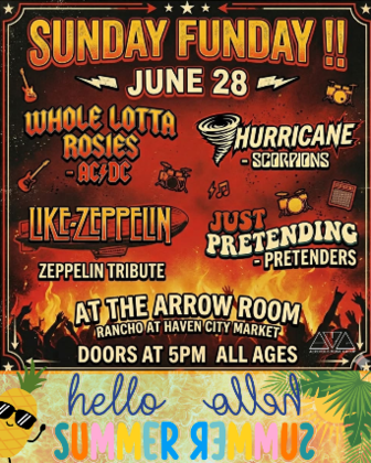Whole Lotta Rosies, Hurricane, Like Zeppelin, Just Pretending - Summer Day Funner Day Rock Show