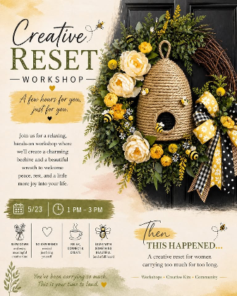 Buzz Into Calm: Beehive Wreath Workshop