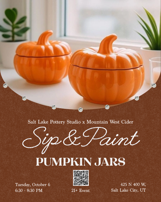 Sip & Paint Pumpkin Jars with Salt Lake Pottery