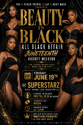 Friday Juneteenth June 19th Text 704-674-2207 for Tables