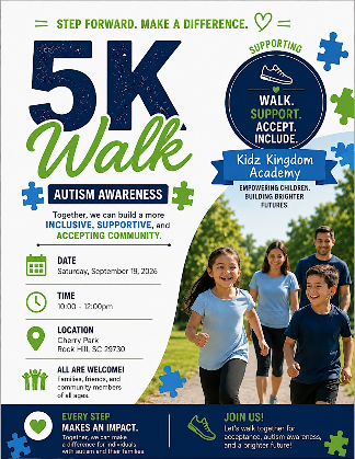 Kidz Kingdom Academy Autism Awareness 5k Walk