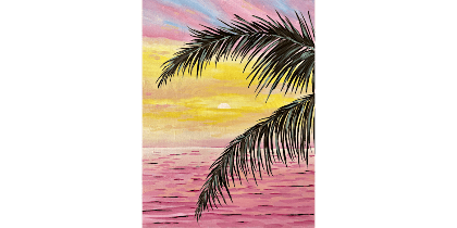 Sunset Palm Paradise - Paint and Sip in Indianapolis | Classpop!™