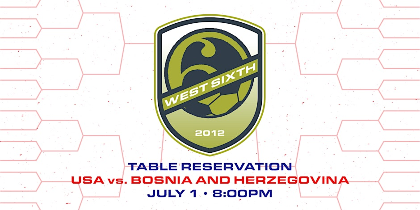USA v Bosnia and Herzegovina Nulu Table Reservation