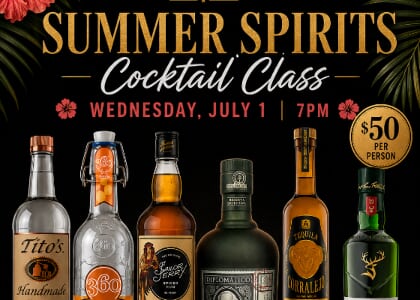 Summer spirits cocktail class