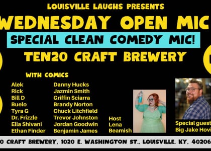 July 22 Wednesday Open Mic at TEN20 Craft Brewery