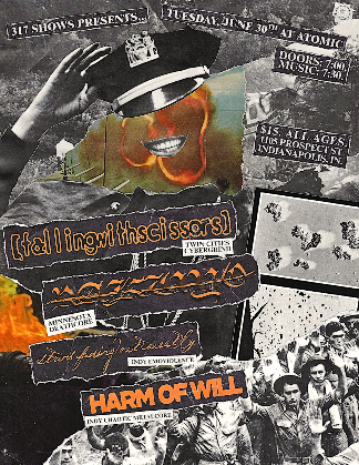 FALLINGWITHSCISSORS / RAKUYO / STARSFADINGOUTQUIETLY / HARM OF WILL @ATOMIC