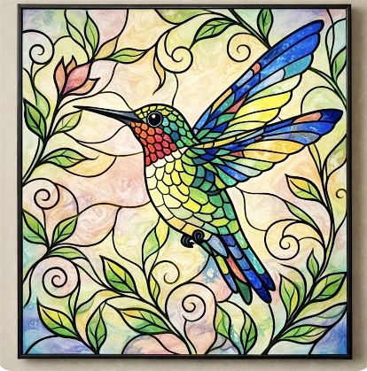 Stained Glass Style Acrylic Painting Class with Kym