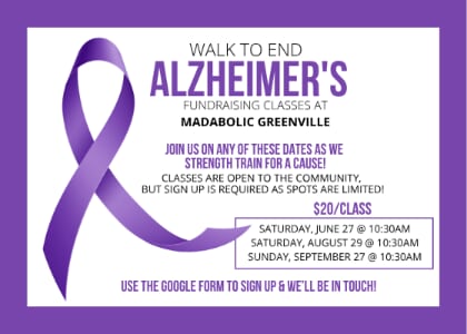 MADabolic Fundraising Class: Walk to End Alzheimer's