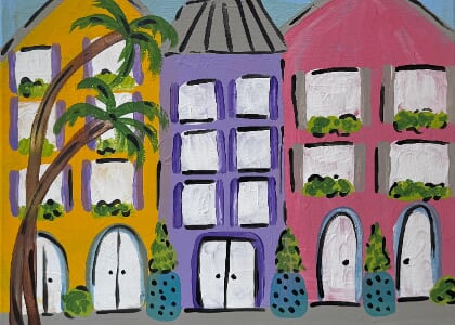 Sip & Paint: Rainbow Row Charleston at V&VG