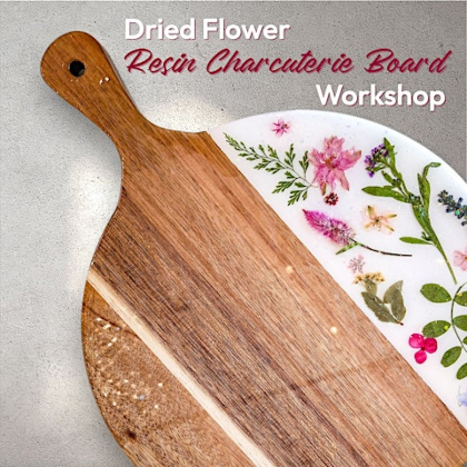 Dried Flower Resin Charcuterie Board