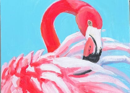 Flamingo Fiesta Paint Night at V&VG