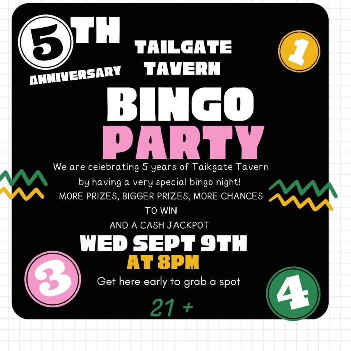 5TH ANNIVERSARY BINGO PARTY