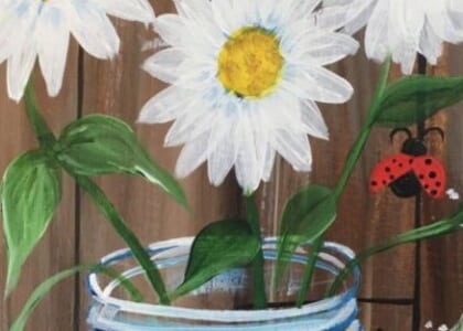 Paint & Sip Event @ West Ashley Nutrition: Rustic Daisies