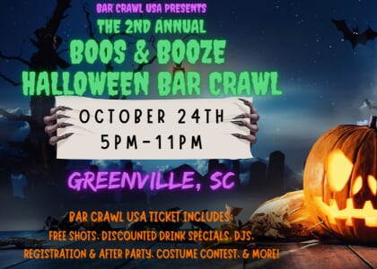 Greenville Boos & Booze Halloween Bar Crawl