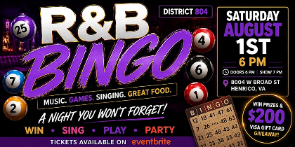 R&B Bingo Night | Win Prizes & a $200 Visa Gift Card at District 804