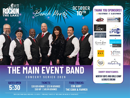THE MAIN EVENT BAND-  Rockin The Lake Closer 2026-  Beach Bash