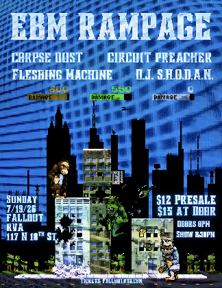 EBM Rampage: Corpse Dust, Circuit Preacher, Fleshing Machine & DJ SHODAN