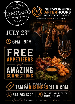 Networking After-Hours @ Tampeños. Free Appetizers.  Will be packed.